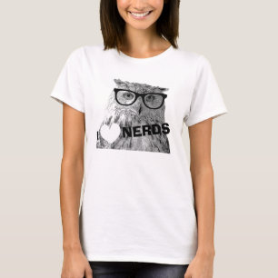 Hipster t shirt voor vrouwen   Ik hou van nerds