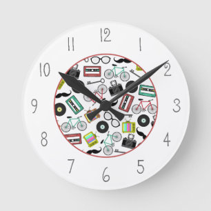 Hipster Thed Clock Ronde Klok