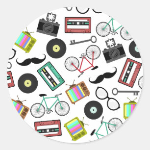 Hipster Theme Envelope Seal Sticker