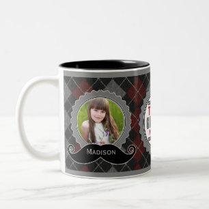Hipster Theme Foto Gift for Best Grandpa Tweekleurige Koffiemok