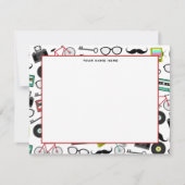 Hipster ThGeachte Flat Notecards Notitiekaartje (Voorkant)