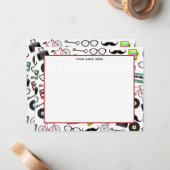 Hipster ThGeachte Flat Notecards Notitiekaartje (Voorkant / Achterkant in situ)