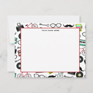 Hipster ThGeachte Flat Notecards Notitiekaartje