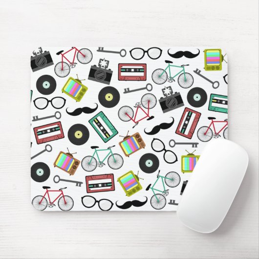 Hipster Thmed Mousepad Muismat (Met muis)