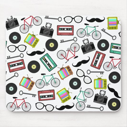 Hipster Thmed Mousepad Muismat (Voorkant)