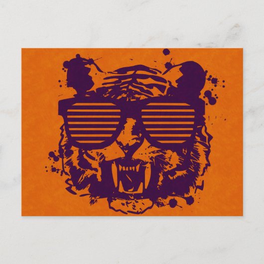 Hipster Tiger Briefkaart (Voorkant)