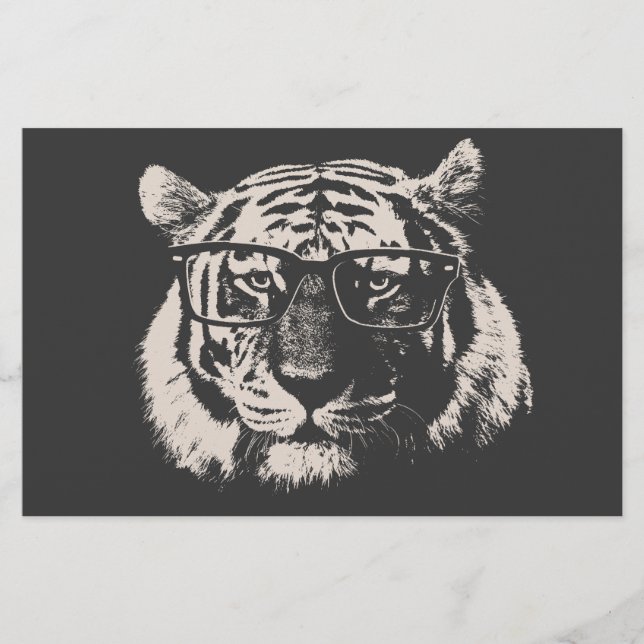 Hipster tijger met bril (Voorkant)