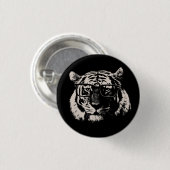 Hipster tijger met bril ronde button 3,2 cm (Voorkant /achterkant)