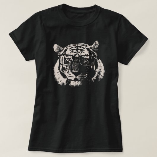 Hipster tijger met bril t-shirt (Design voorkant)