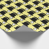 Hipster Top Hoed met Monocle Design Cadeaupapier (Hoek)