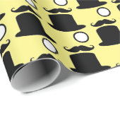 Hipster Top Hoed met Monocle Design Cadeaupapier (Rol Hoek)