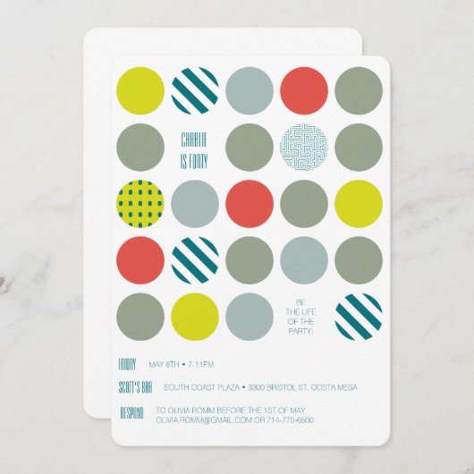 Hipster Twister Verjaardagsuitnodiging Kaart (Voorkant / Achterkant)