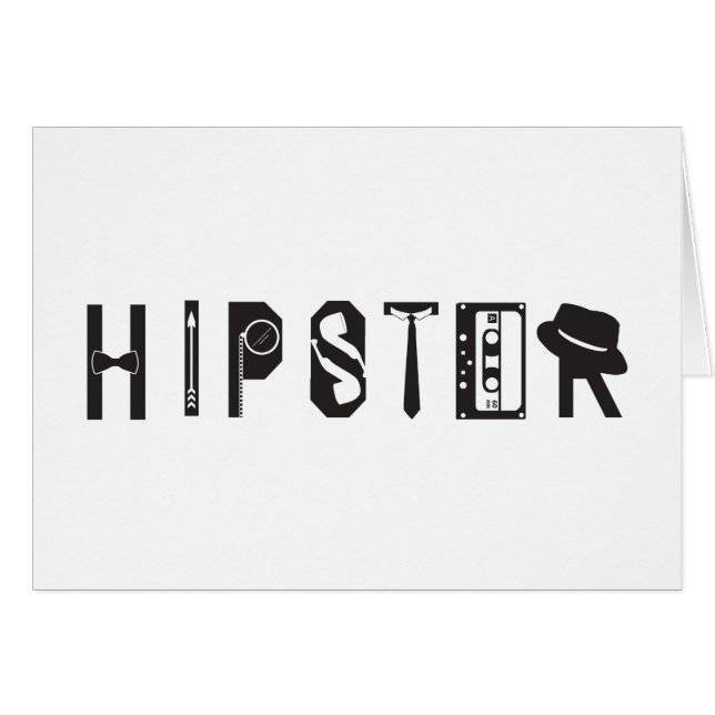 Hipster Typografie Indie Urban Card (Voorkant Horizontaal)