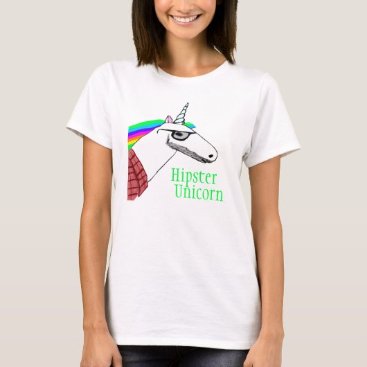 Hipster Unicorn Shirt (Voorkant)