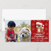 Hipster Vakantie Vos Leuk Dier Kerstmis Feestdagenkaart (Voorkant / Achterkant)