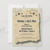  hipster vierde van juli uitnodiging tot feestdag (Achterkant)