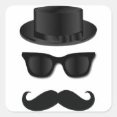 Hipster Vierkante Sticker (Voorkant)