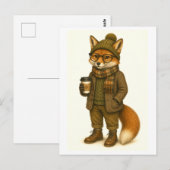 Hipster Vos Ansichtkaart Briefkaart (Voorkant / Achterkant)