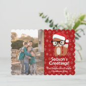 Hipster vos bril schattig dier kerst foto feestdagenkaart (Staand voorkant)