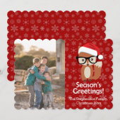 Hipster vos bril schattig dier kerst foto feestdagenkaart (Voorkant / Achterkant)