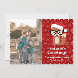 Hipster vos bril schattig dier kerst foto feestdagenkaart