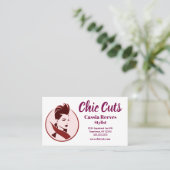 Hipster Vrouw Haar Stylist Salon Mode Visitekaartje (Staand voorkant)