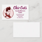 Hipster Vrouw Haar Stylist Salon Mode Visitekaartje (Voorkant / Achterkant)