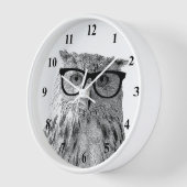 Hipster-wandklok | Geeky owl met bril (Hoek)