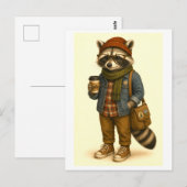 Hipster Wasbeer Ansichtkaart Briefkaart (Voorkant / Achterkant)
