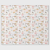 Hipster Waterverf Arrows & Feathers Cadeaupapier (Vlak)