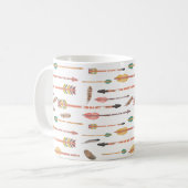 Hipster Waterverf Arrows & Feathers Koffiemok (Voorkant links)