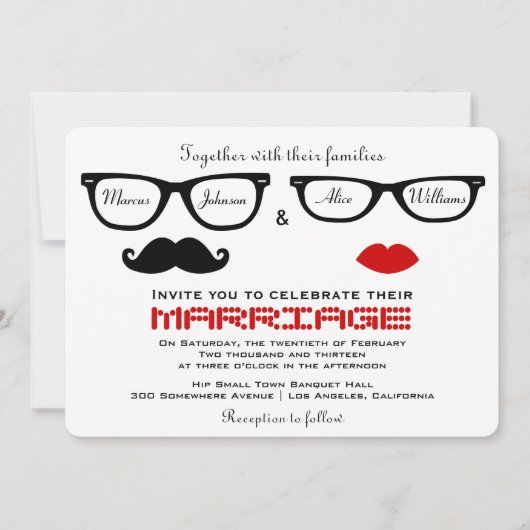 Hipster Wedding Uitnodiging (Voorkant)