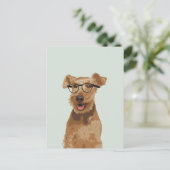 Hipster Welsh Terrier Briefkaart voor Hondenliefhe (Staand voorkant)