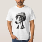 Hipster Whippet T-shirt (Voorkant)