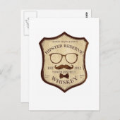 hipster whiskey logo briefkaart (Voorkant / Achterkant)