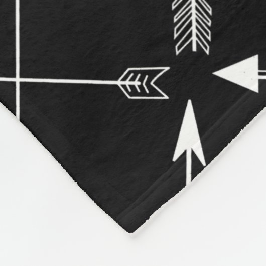 Hipster White Arrow Pattern Meestal zwart Fleece Deken (Hoek)