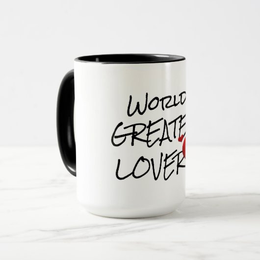 Hipster world's greatest lover cute funny coffee mok (Voorkant links)