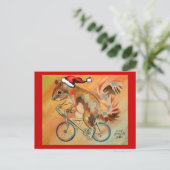 Hipster X-Mas Squirrel Briefkaart (Staand voorkant)