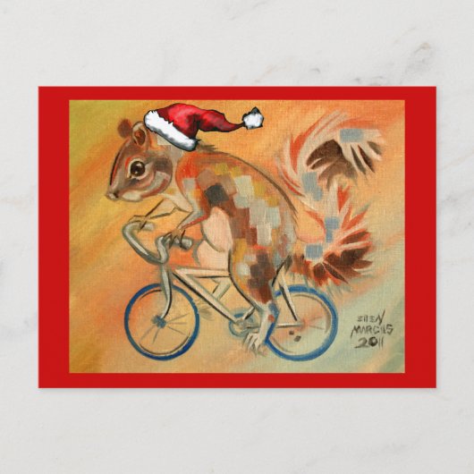 Hipster X-Mas Squirrel Briefkaart (Voorkant)