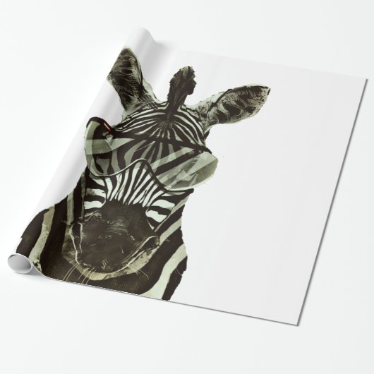Hipster Zebra Cadeaupapier (Uitgerold)