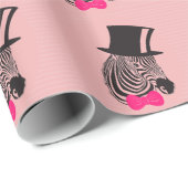 Hipster-Zebra met bovenste hoed en Stropdas Cadeaupapier (Rol Hoek)