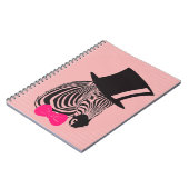 Hipster-Zebra met bovenste hoed en Stropdas Notitieboek (Linkerzijde)