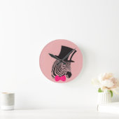 Hipster-Zebra met bovenste hoed en Stropdas Ronde Klok (Huis)