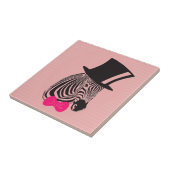 Hipster-Zebra met bovenste hoed en Stropdas Tegeltje (Zijkant)