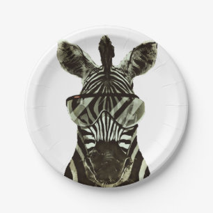 Hipster Zebra Papieren Bordje