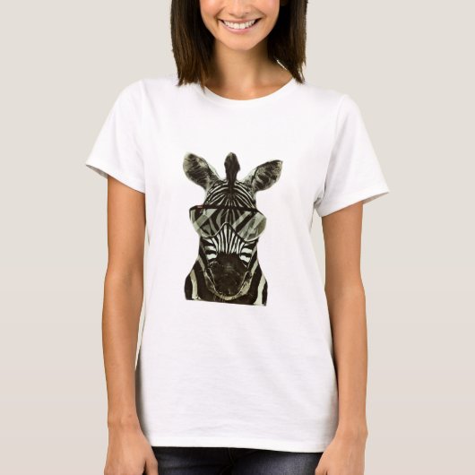 Hipster-Zebra stijl T-shirt (Voorkant)