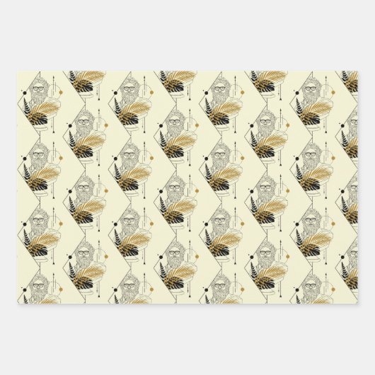 Hipster Zeus Greek God Pattern Inpakpapier Vel (Voorkant 2)