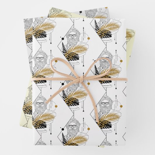 Hipster Zeus Greek God Pattern Inpakpapier Vel (In situ)