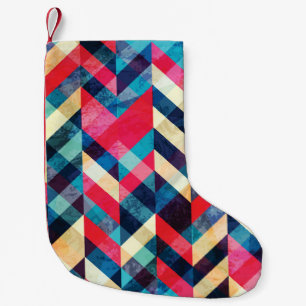 Hipster zigzag: grunge naadloos patroon. kleine kerstsok