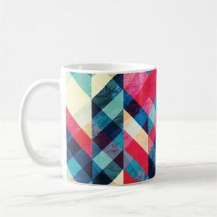 Hipster zigzag: grunge naadloos patroon. koffiemok
